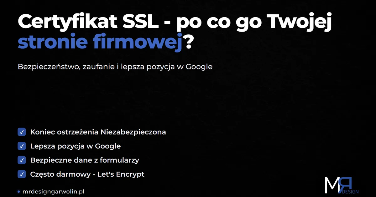 Certyfikat SSL - co to jest i dlaczego strona firmowa go potrzebuje