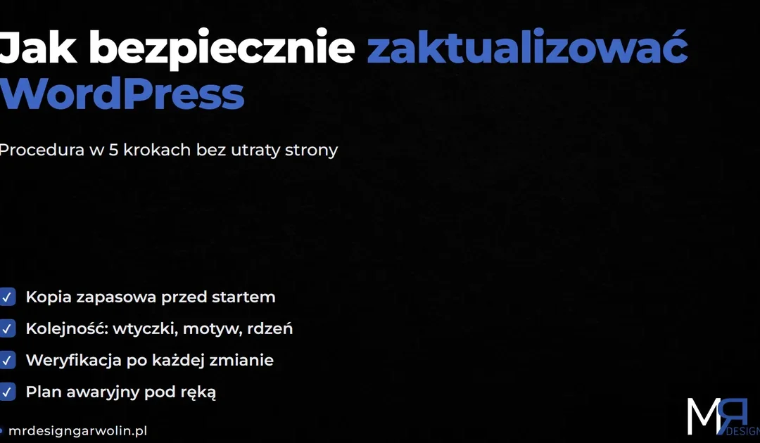 Aktualizacja WordPress krok po kroku – bezpieczny update bez utraty strony