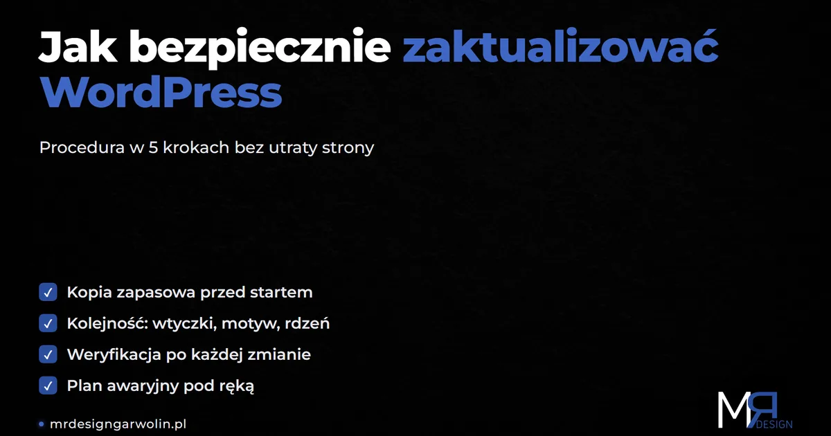 Aktualizacja WordPress krok po kroku - bezpieczny update bez utraty strony