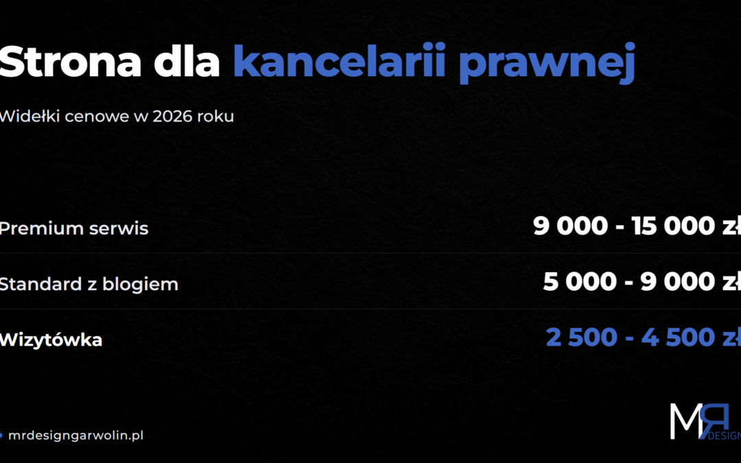 Strona dla kancelarii prawnej - widelki cenowe 2026