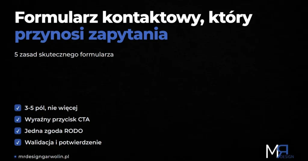 Formularz kontaktowy na stronie firmowej – jak go zaprojektować, żeby ludzie pisali