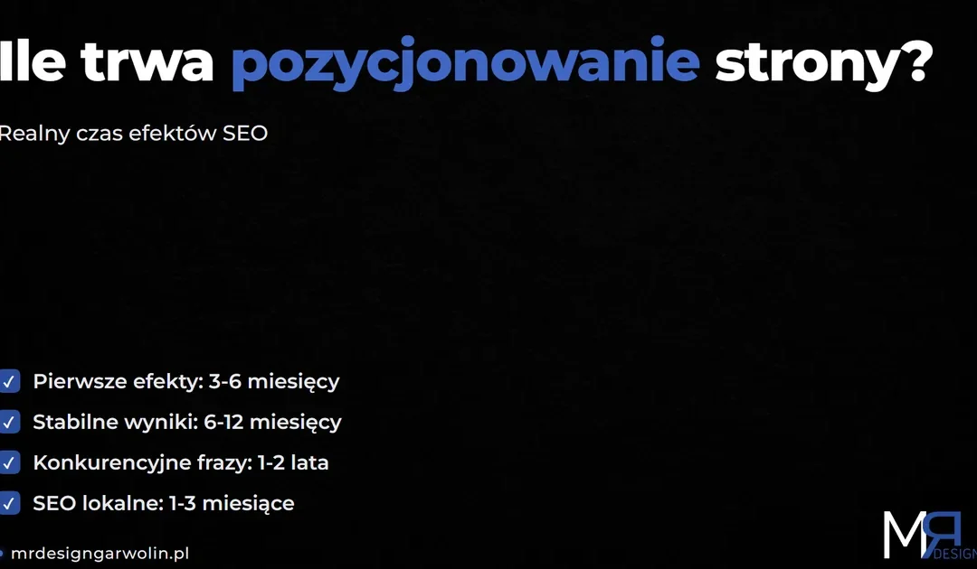 Ile trwa pozycjonowanie strony? Realny czas efektów SEO
