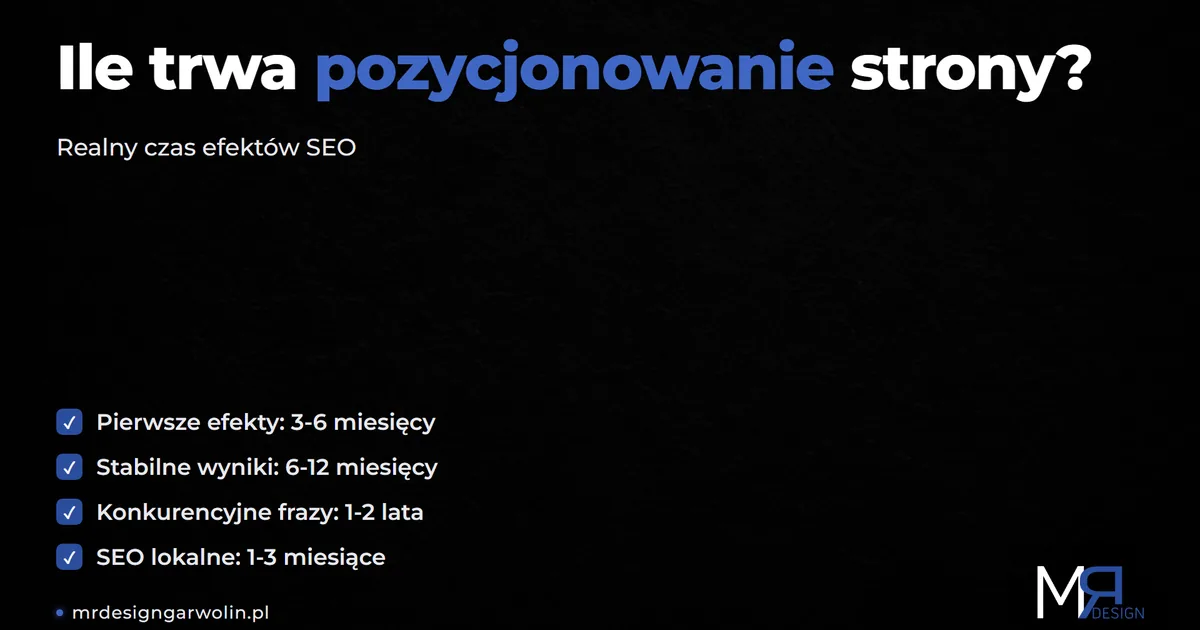 Ile trwa pozycjonowanie strony Ile trwa pozycjonowanie strony? Realny czas efektów SEO