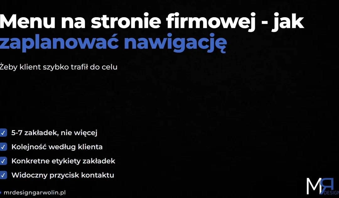 Menu na stronie firmowej – jak zaplanować nawigację, żeby klient szybko znalazł to czego szuka