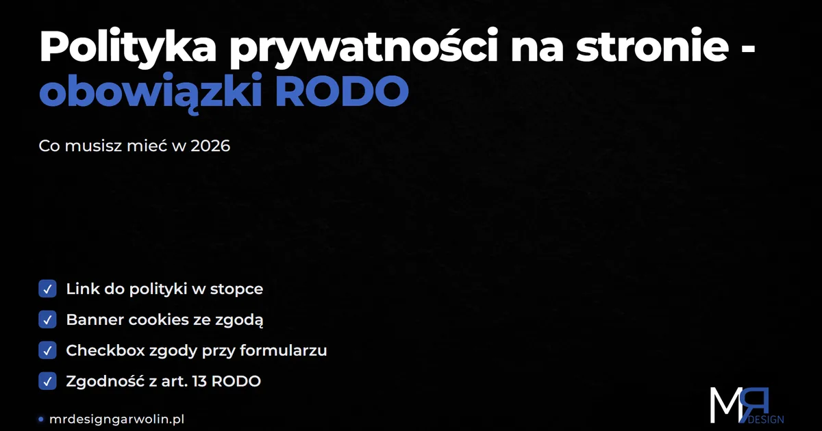 Polityka prywatności i RODO na stronie firmowej