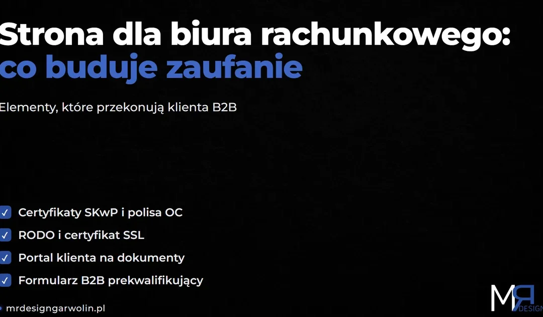 Strona dla biura rachunkowego – jak zdobyć zaufanie klientów B2B