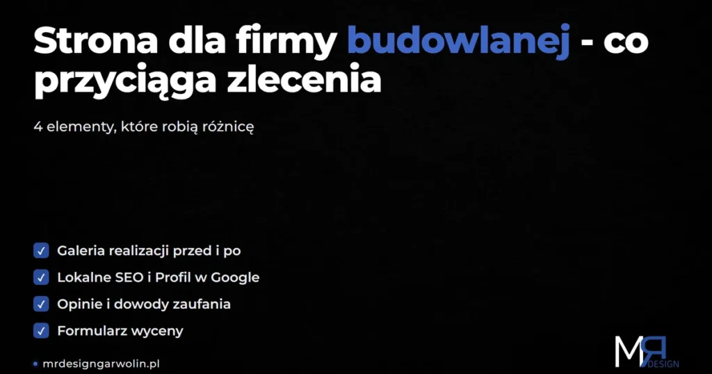 Strona dla firmy budowlanej – jak zdobywać zlecenia w okolicy
