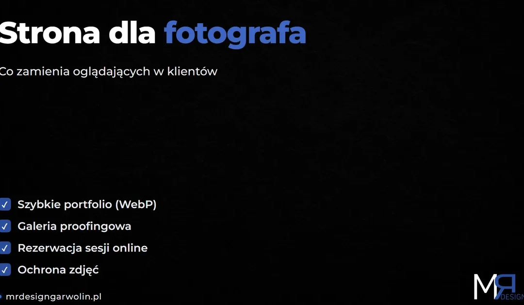 Strona dla fotografa - portfolio, które zamienia oglądających w klientów