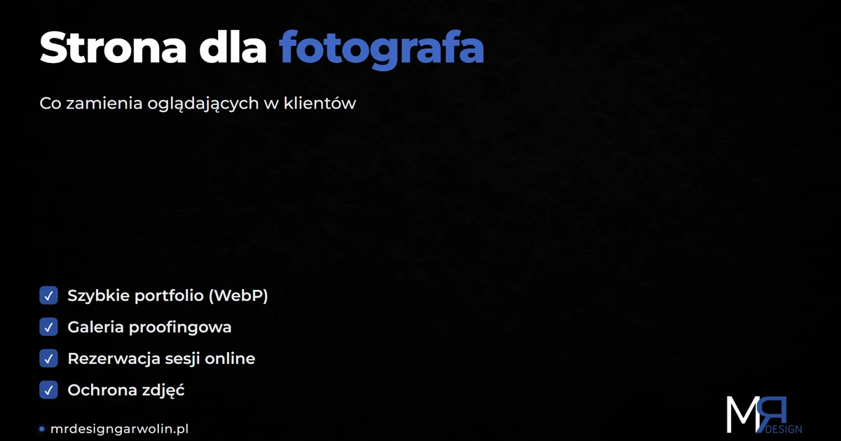 Strona dla fotografa - portfolio, które zamienia oglądających w klientów