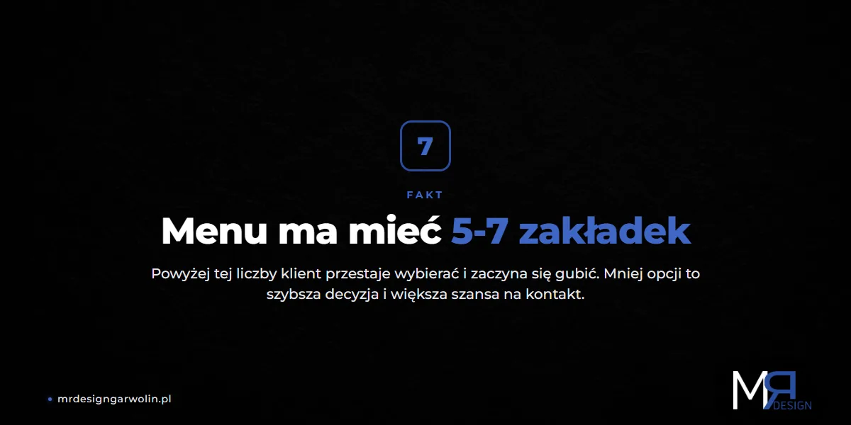 Menu firmowe ma mieć 5-7 zakładek - przeciążenie wyboru