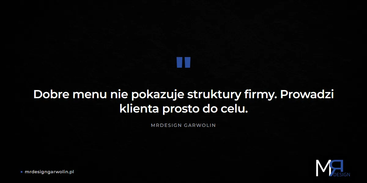 Dobre menu prowadzi klienta prosto do celu - MRdesign Garwolin