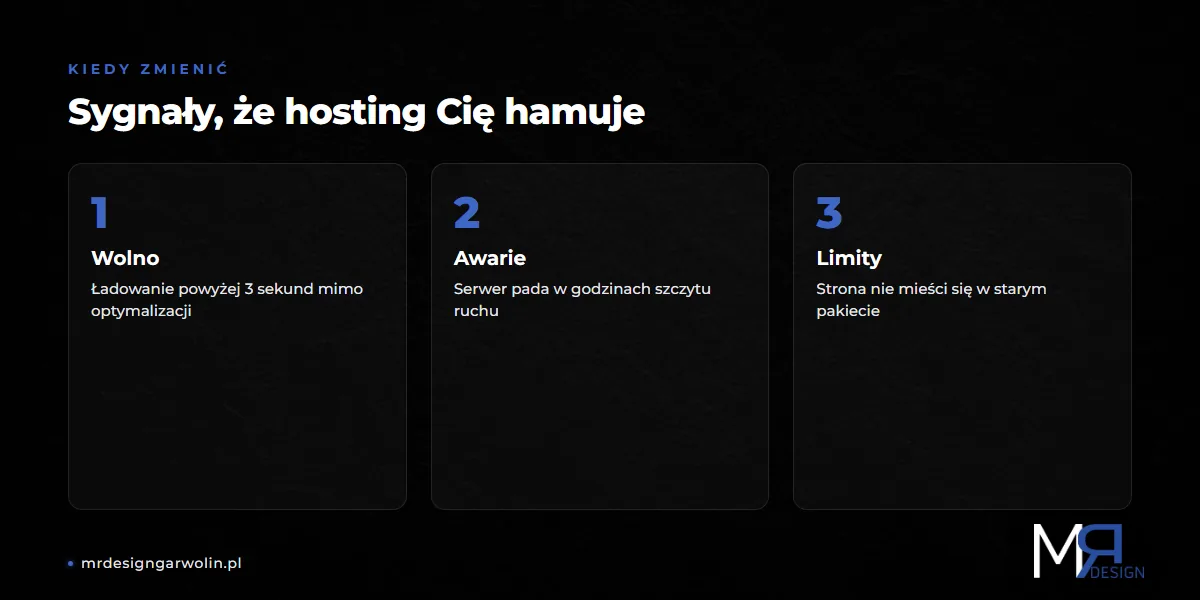 Sygnały, że warto zmienić hosting WordPress - wolne ładowanie, awarie i limity serwera