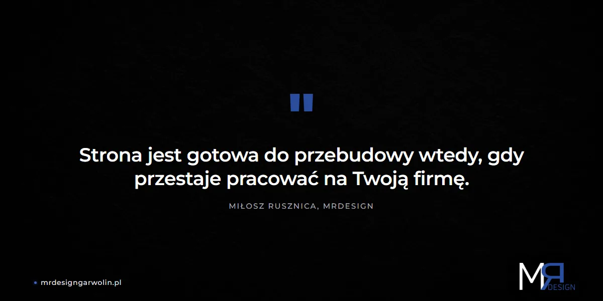 Strona firmowa gotowa do przebudowy gdy przestaje pracować na firmę
