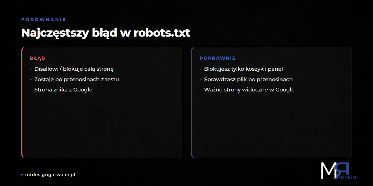 Najczęstszy błąd w robots.txt blokujący stronę przed Google