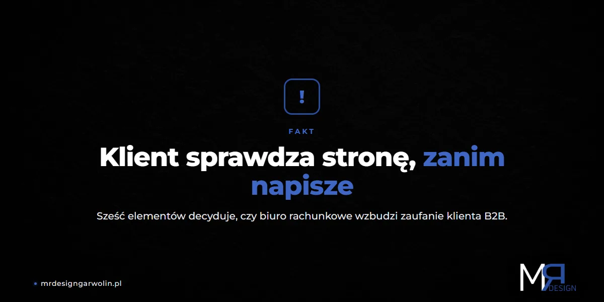 Sześć elementów strony biura rachunkowego budujących zaufanie klienta B2B