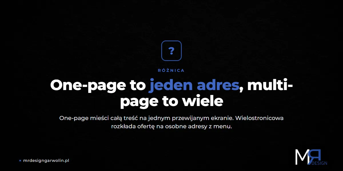 Różnica między stroną one-page a wielostronicową - jeden adres kontra wiele adresów