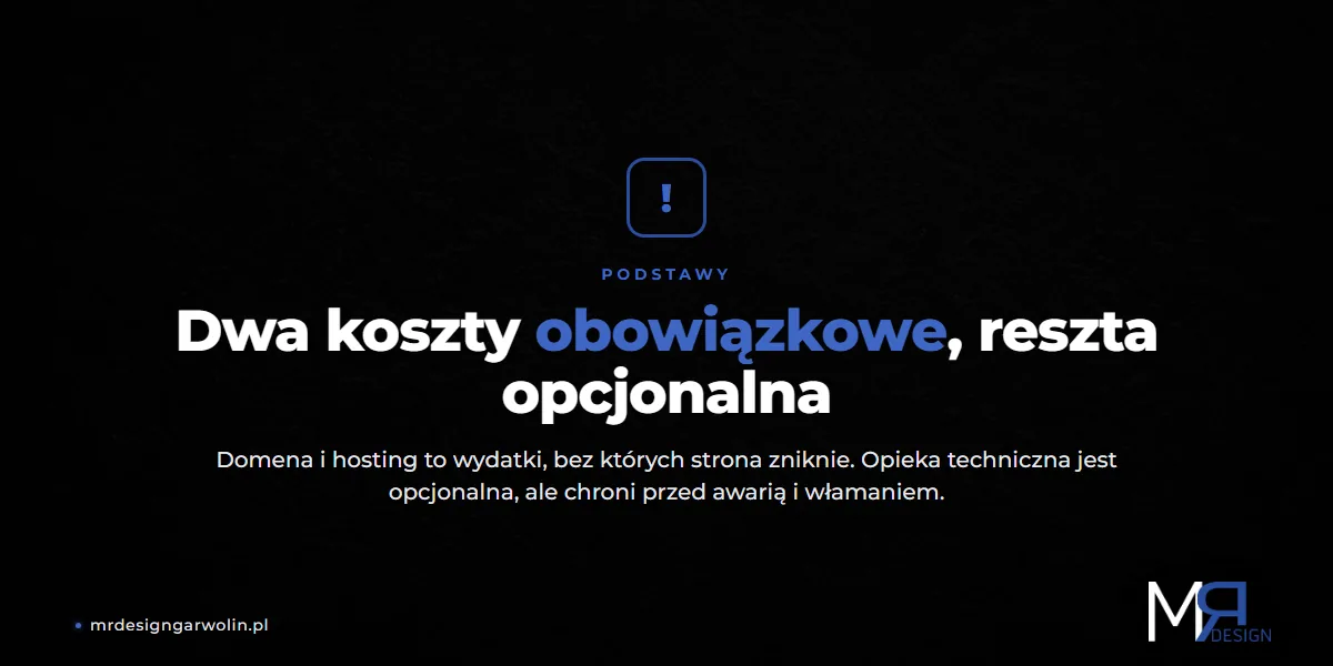 Stałe i opcjonalne koszty utrzymania strony internetowej
