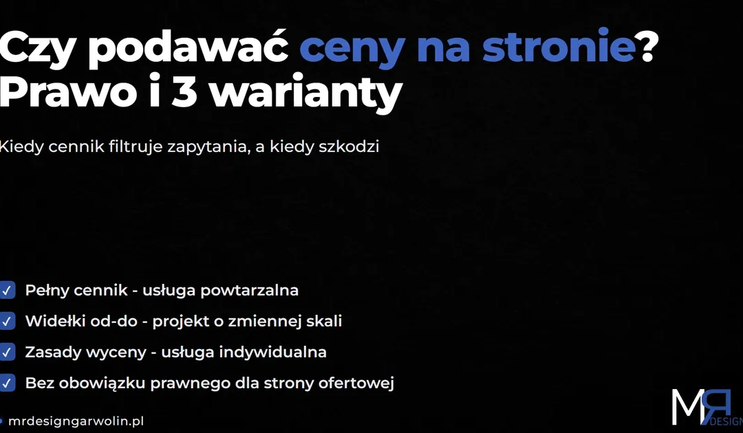 Czy podawać ceny na stronie internetowej? Prawo, argumenty i 3 warianty