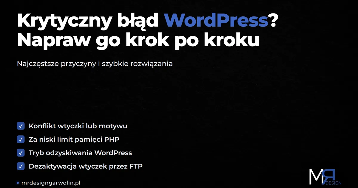Krytyczny błąd WordPress - jak naprawić