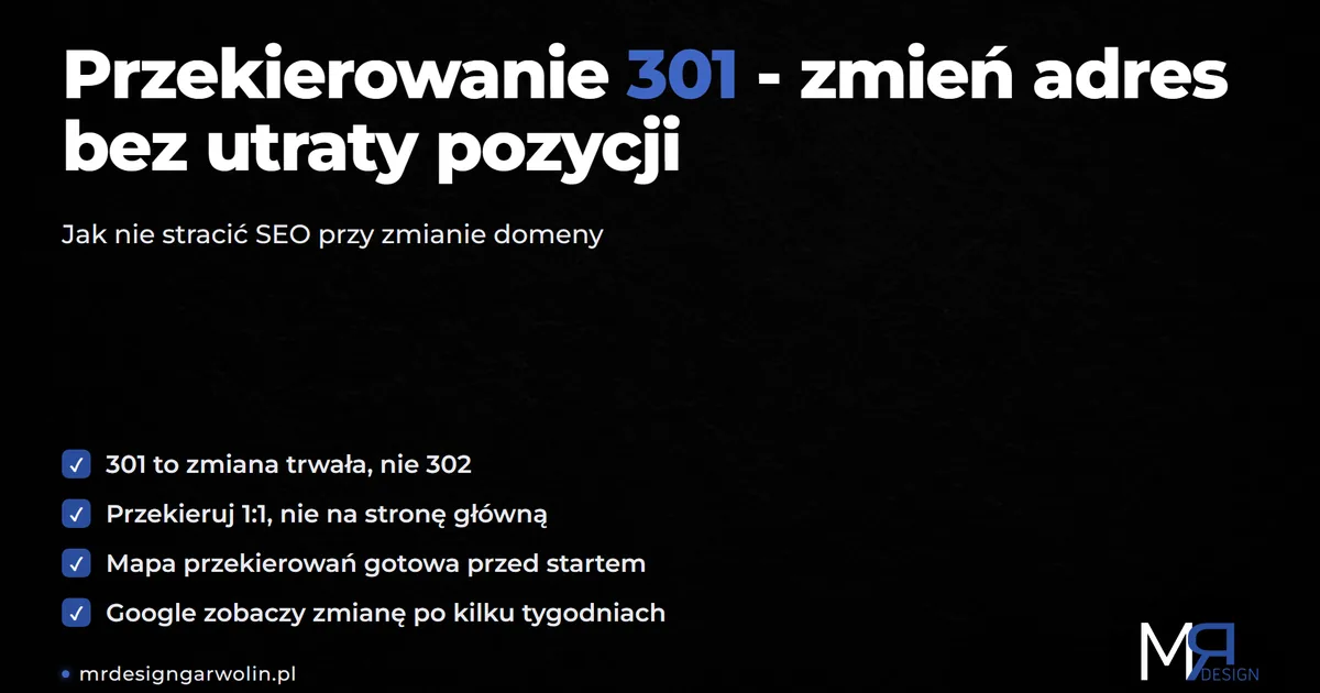 Przekierowanie 301 - jak zmienić adres strony bez utraty pozycji w Google