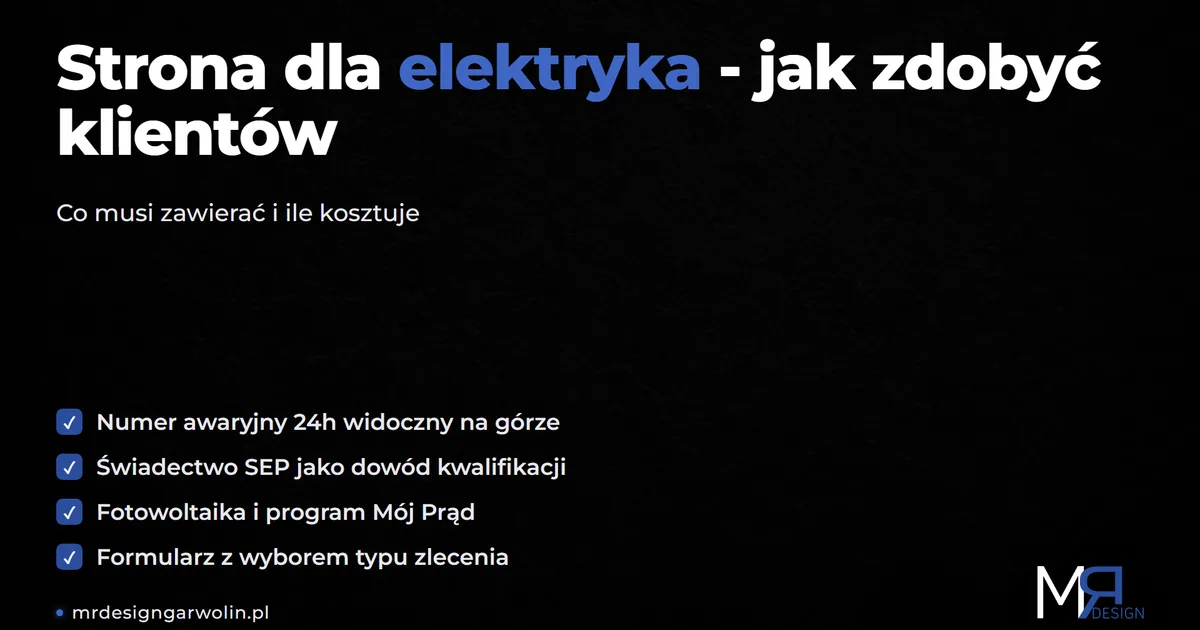 Strona dla elektryka - co musi zawierać i ile kosztuje