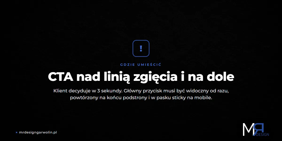 Gdzie umieścić CTA na stronie firmowej - nad linią zgięcia i na dole podstrony