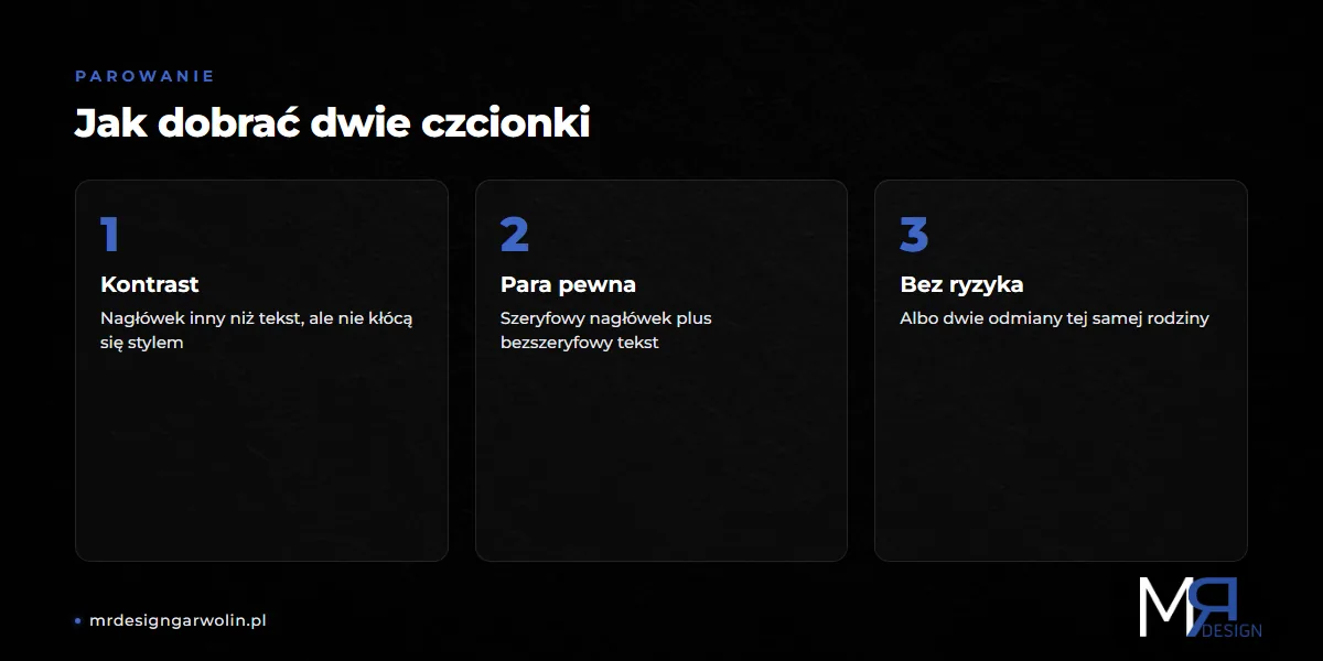 Jak parować dwie czcionki na stronie - trzy zasady doboru typografii