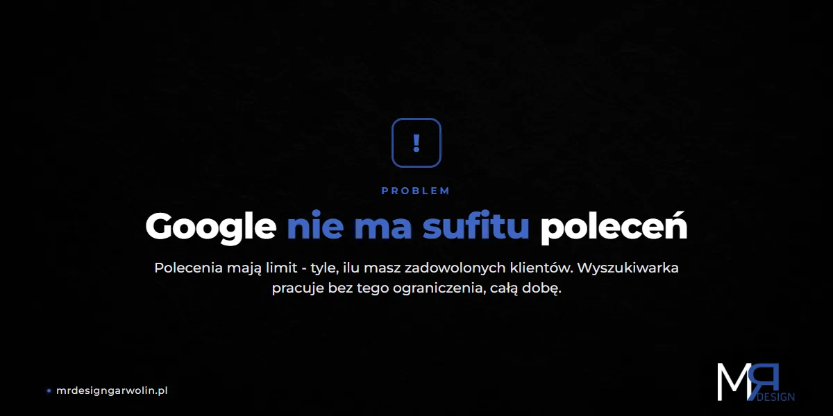 Dlaczego elektryk potrzebuje strony - Google nie ma sufitu poleceń