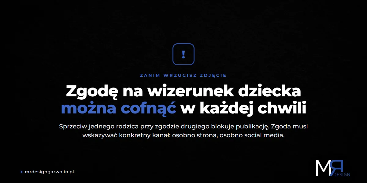 Zgoda na wizerunek dziecka na stronie przedszkola - można ją cofnąć w każdej chwili