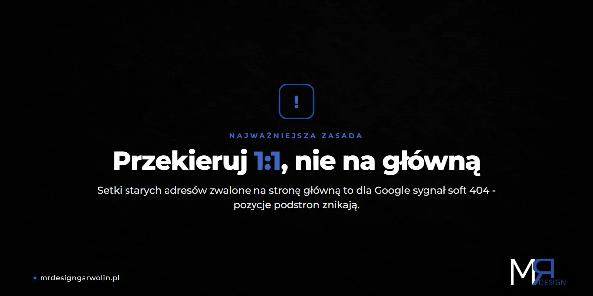 Przekierowanie 301 - kieruj adresy 1:1, nie na stronę główną