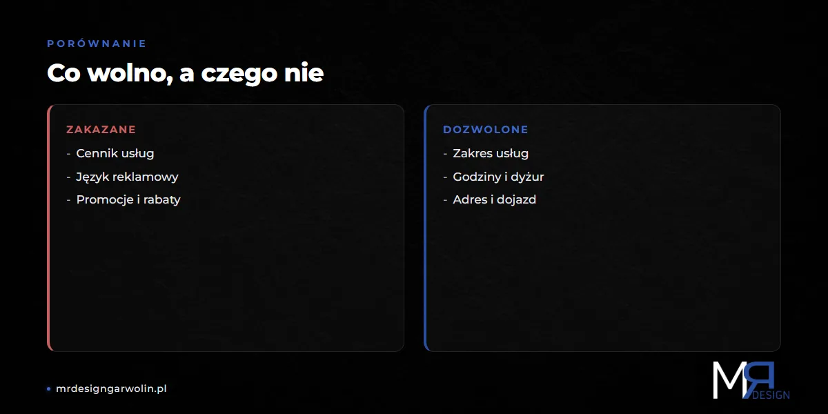 Co wolno, a czego nie wolno na stronie gabinetu weterynaryjnego - strona dla weterynarza