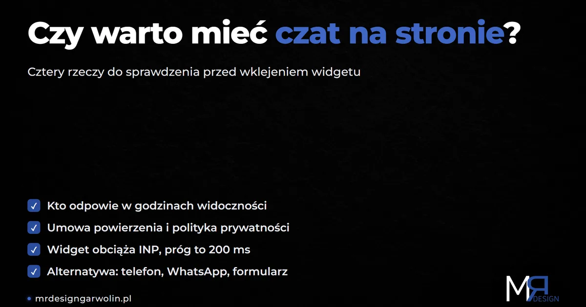 Czy warto mieć czat na stronie internetowej - cztery rzeczy do sprawdzenia przed wklejeniem widgetu