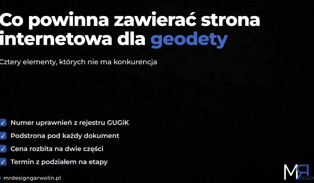 Strona internetowa dla geodety – co powinna zawierać i ile kosztuje
