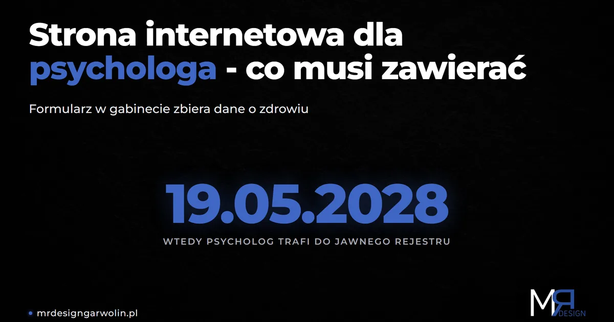Strona internetowa dla psychologa - co musi zawierac