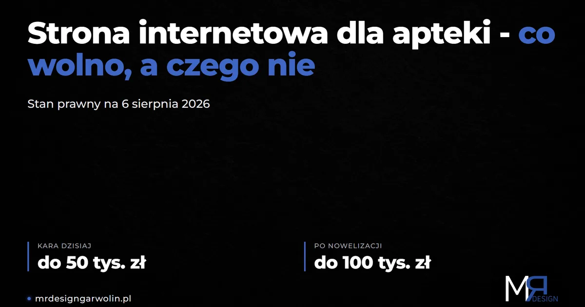 Strona internetowa dla apteki Strona internetowa dla apteki - co wolno, a czego nie