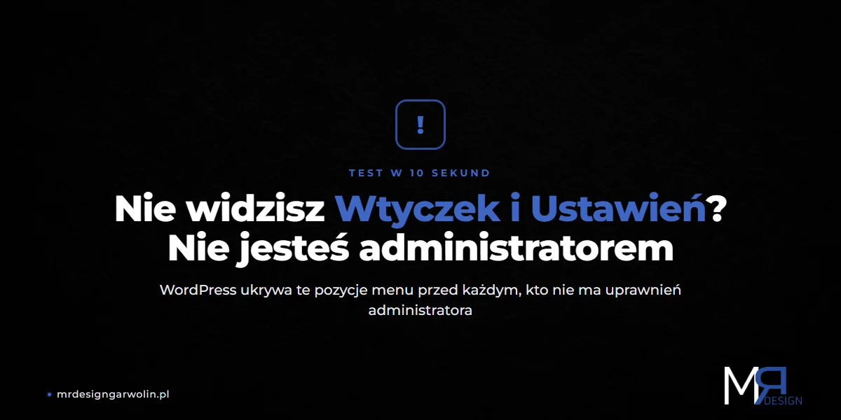 Rola administratora w WordPressie - test menu przy przekazaniu dostępów do strony