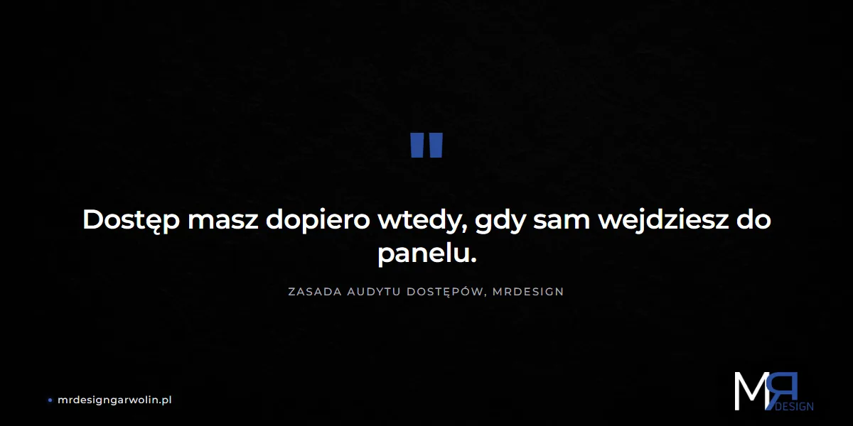 Dostęp do strony potwierdza własne logowanie, nie zrzut ekranu